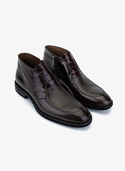 Valmenti Erkek Hakiki Deri Kahverengi Klasik Bot - Görsel 3