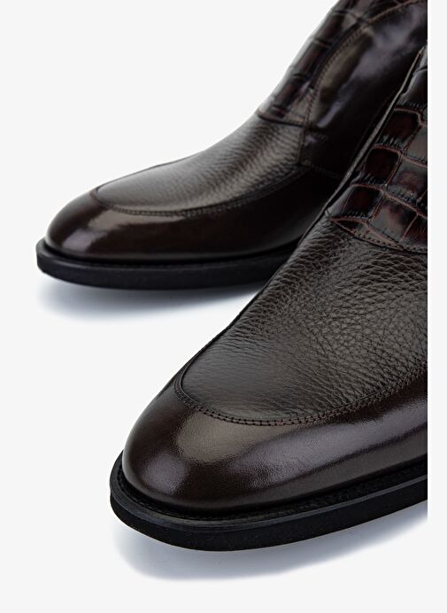 Valmenti Erkek Hakiki Deri Kahverengi Klasik Bot - Görsel 4