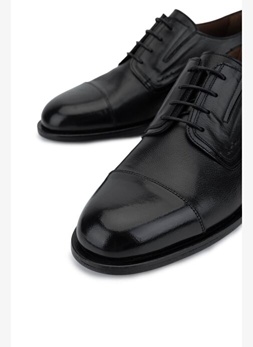 Tamer Tanca Erkek Hakiki Deri Siyah Klasik Ayakkabı - Görsel 4