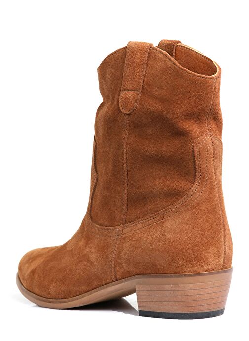 Nemesis Gerçek Deri Kadın Bot Taba Süet - Görsel 4