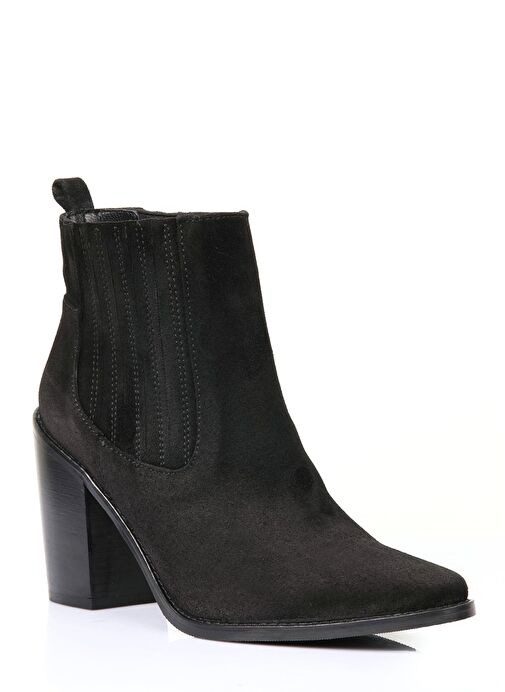 Nemesis Gerçek Deri Kadın Bot Siyah Süet - Görsel 5