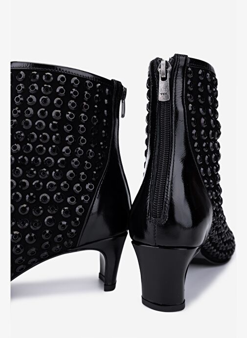 Valmenti Kadın Hakiki Deri Siyah Abiye Bot - Görsel 5