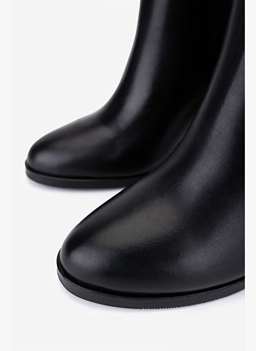 Valmenti Kadın Hakiki Deri Siyah Topuklu Çizme - Görsel 4