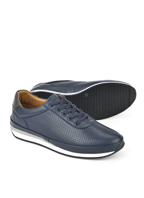 Ziya, Erkek Hakiki Deri Sneaker 1511002Z063 Lacivert - Görsel 8