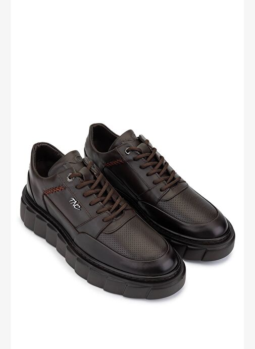 Tamer Tanca Erkek Hakiki Deri Kahverengi Sneakers & Spor Ayakkabı - Görsel 3