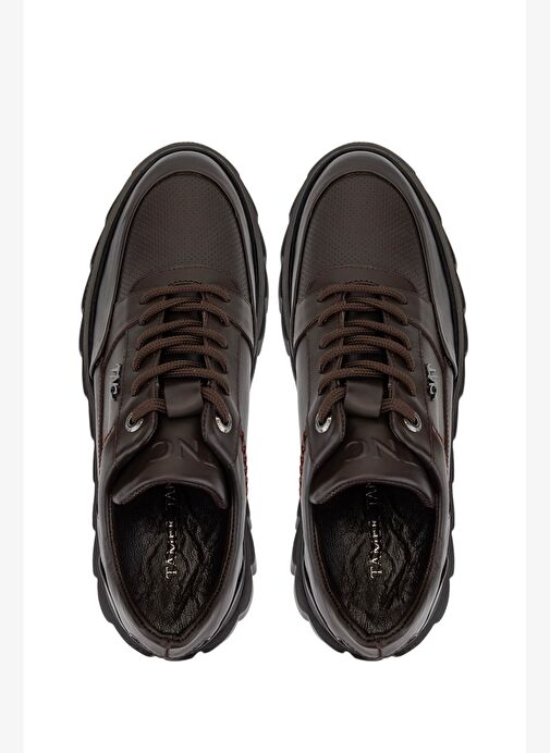 Tamer Tanca Erkek Hakiki Deri Kahverengi Sneakers & Spor Ayakkabı - Görsel 6