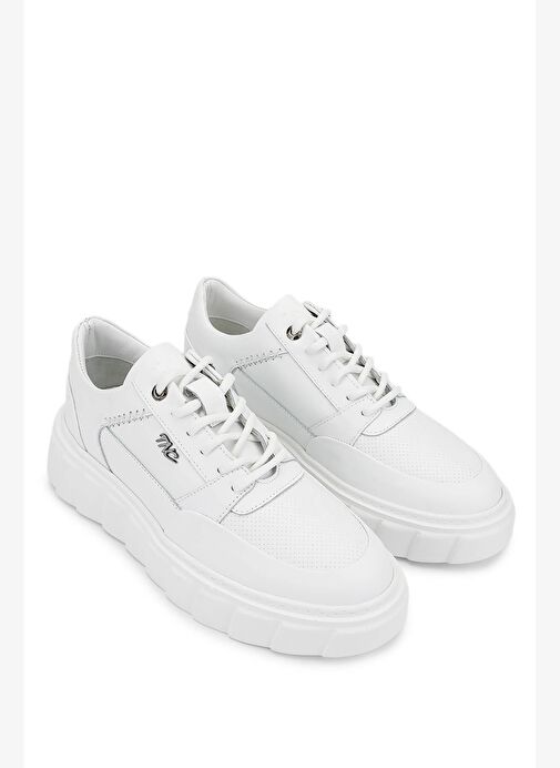 Tamer Tanca Erkek Hakiki Deri Beyaz Sneakers & Spor Ayakkabı - Görsel 3