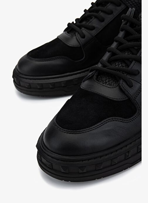 Valmenti Erkek Hakiki Deri Siyah Nubuk Sneakers & Spor Ayakkabı - Görsel 4