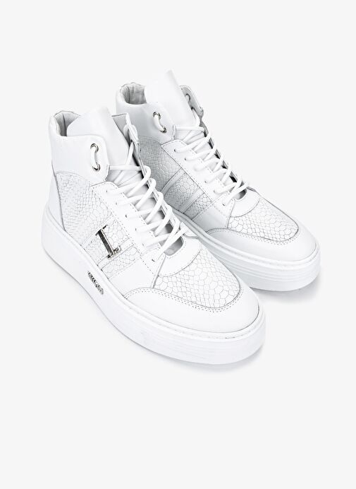 Valmenti Erkek Hakiki Deri Beyaz Casual Bot - Görsel 3