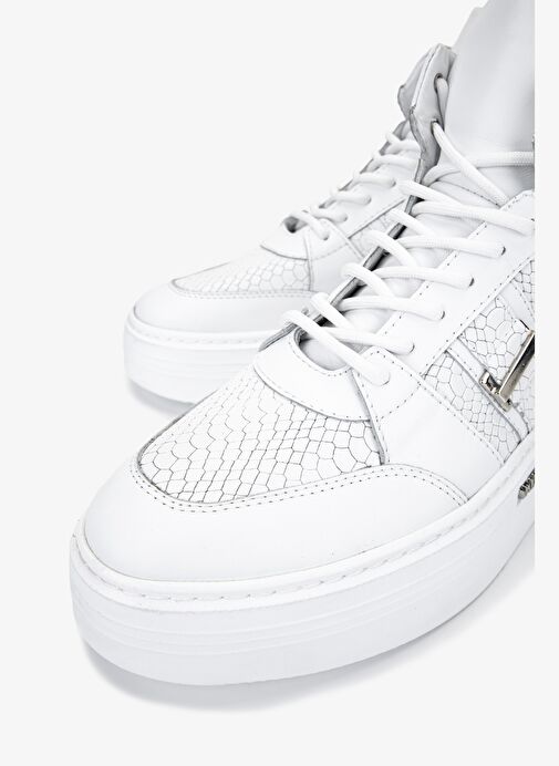 Valmenti Erkek Hakiki Deri Beyaz Casual Bot - Görsel 4