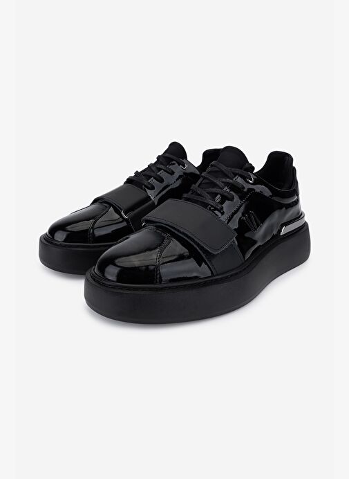 Valmenti Erkek Hakiki Deri Siyah Rugan Sneakers & Spor Ayakkabı - Görsel 6