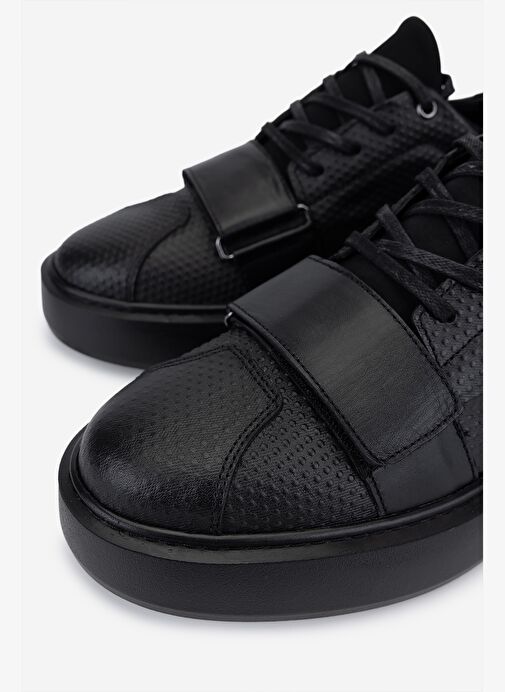 Valmenti Erkek Hakiki Deri Siyah Sneakers & Spor Ayakkabı - Görsel 4