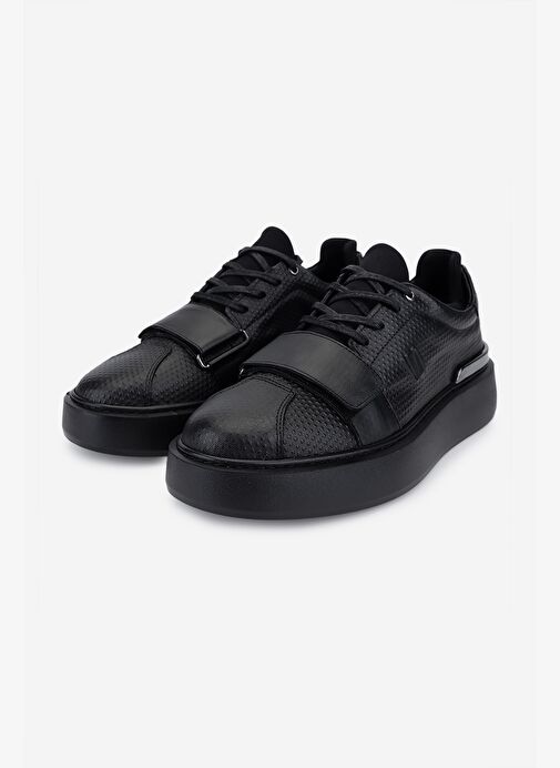 Valmenti Erkek Hakiki Deri Siyah Sneakers & Spor Ayakkabı - Görsel 6