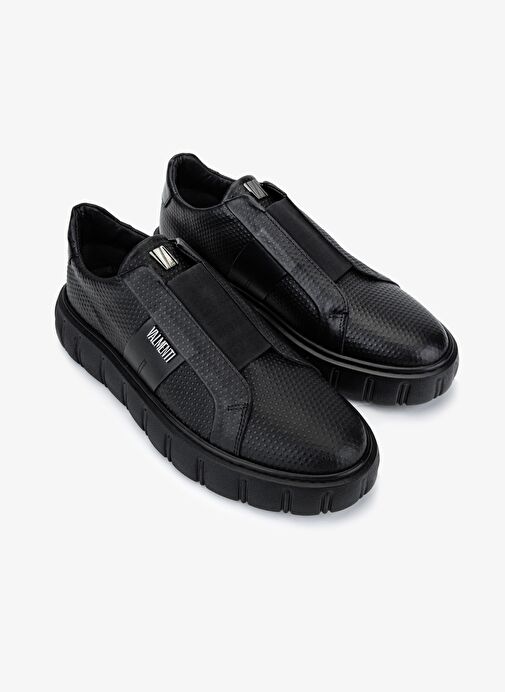Valmenti Erkek Hakiki Deri Siyah Sneakers & Spor Ayakkabı - Görsel 3
