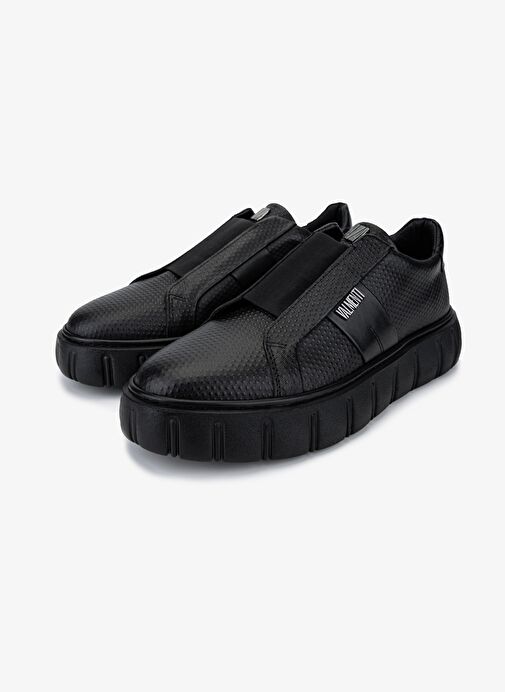 Valmenti Erkek Hakiki Deri Siyah Sneakers & Spor Ayakkabı - Görsel 5