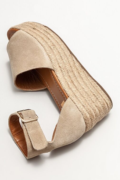 Bej Hakiki Deri Kadın Günlük Ayakkabı - Görsel 5