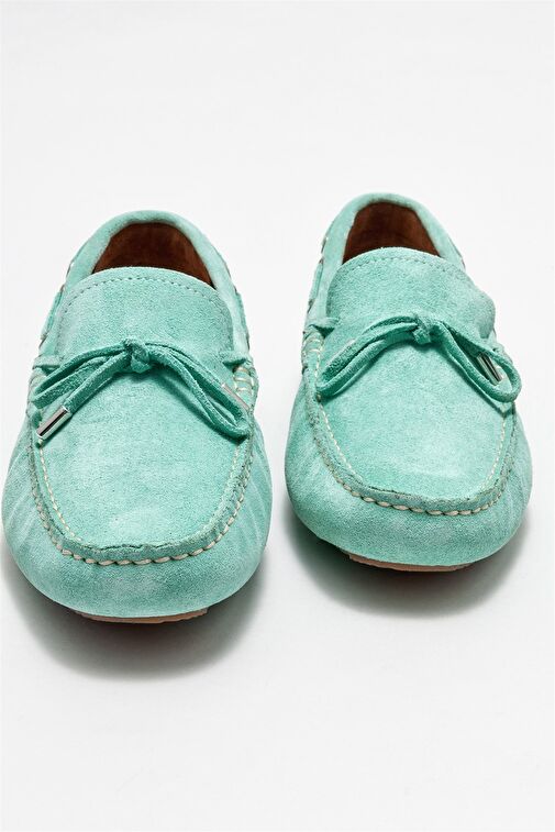 Mint Yeşili Deri Erkek Günlük Ayakkabı - Görsel 4