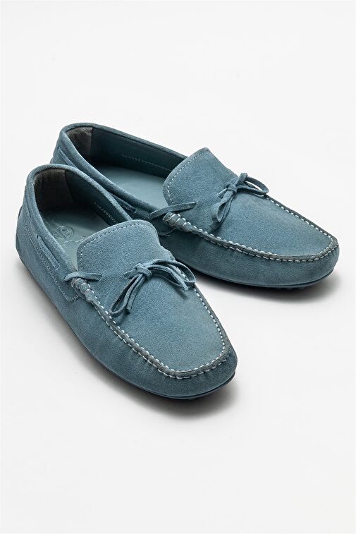 Mavi Deri Erkek Günlük Ayakkabı - Görsel 3