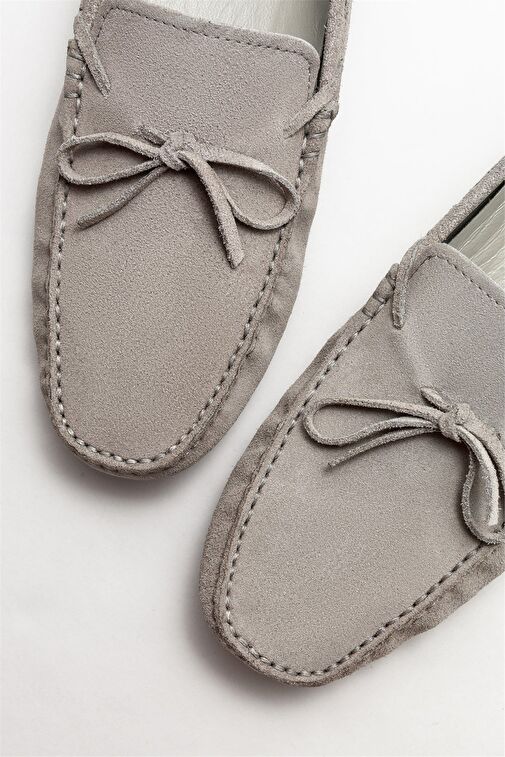 Gri Deri Erkek Günlük Ayakkabı - Görsel 4