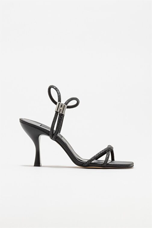 Siyah Kadın Topuklu Sandalet - Görsel 2