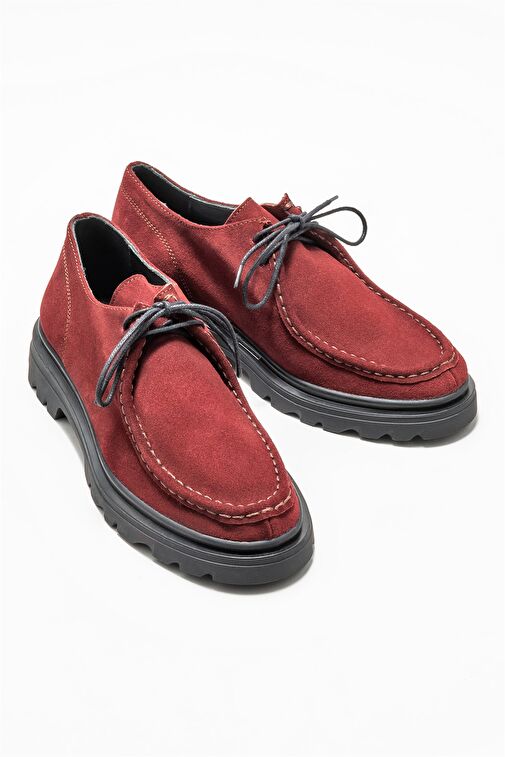 Bordo Deri Kadın Günlük Ayakkabı - Görsel 3