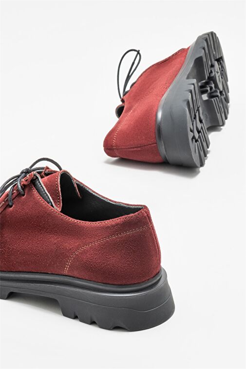 Bordo Deri Kadın Günlük Ayakkabı - Görsel 5