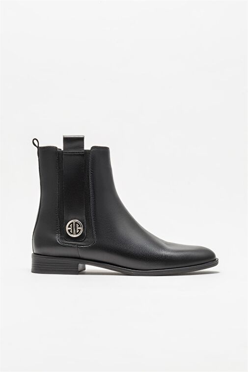 Elle Elle Siyah Deri Kadın Klasik Düz Bot | Boyner Siyah - 2. görsel