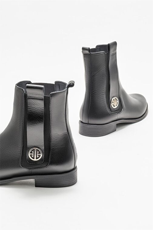 Elle Elle Siyah Deri Kadın Klasik Düz Bot | Boyner Siyah - 5. görsel