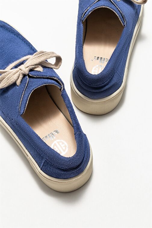 Mavi Deri Kadın Günlük Ayakkabı - Görsel 4