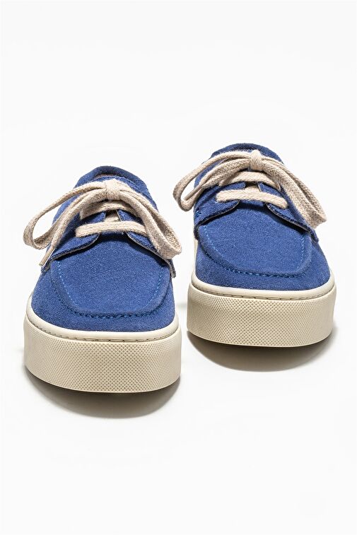 Mavi Deri Kadın Günlük Ayakkabı - Görsel 5