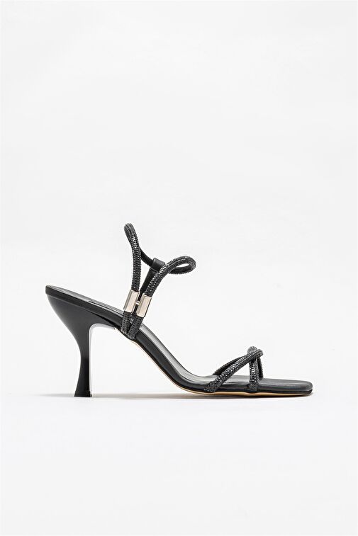 Siyah Kadın Topuklu Sandalet - Görsel 2