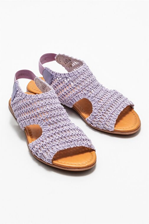 Mor Kadın Düz Sandalet - Görsel 2