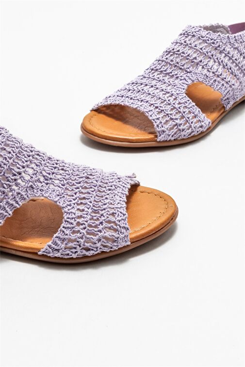 Mor Kadın Düz Sandalet - Görsel 3