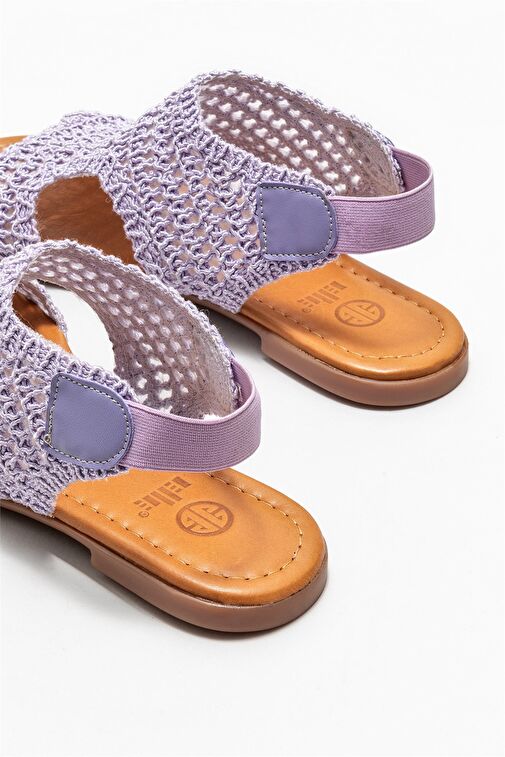 Mor Kadın Düz Sandalet - Görsel 4