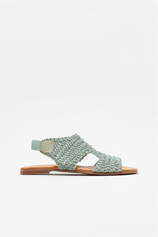 Yeşil Kadın Düz Sandalet - Görsel 2