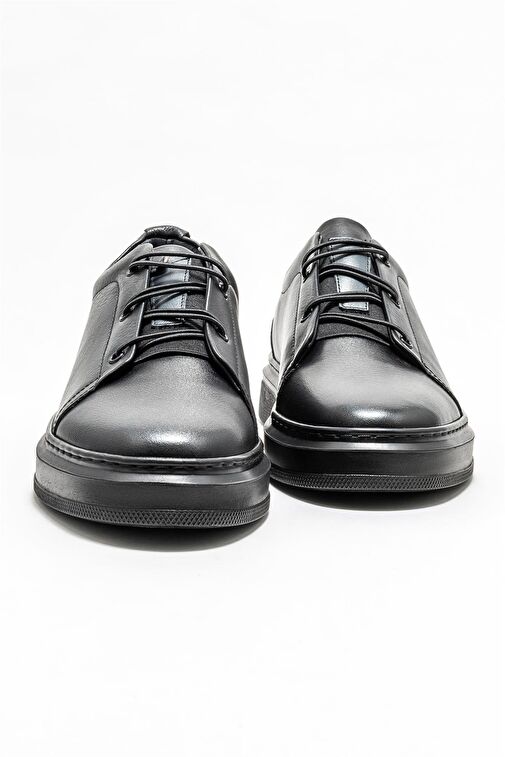 Siyah Deri Erkek Günlük Ayakkabı - Görsel 4