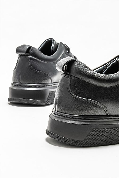Siyah Deri Erkek Günlük Ayakkabı - Görsel 5