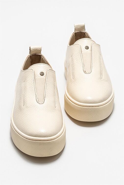 Elle Elle Bej Deri Kadın Günlük Ayakkabı Klasik Ayakkabı | Boyner Bej - 4. görsel