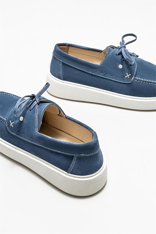 Mavi Deri Erkek Günlük Ayakkabı - Görsel 5