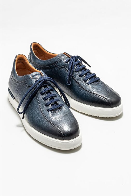 Lacivert Deri Erkek Günlük Ayakkabı - Görsel 3