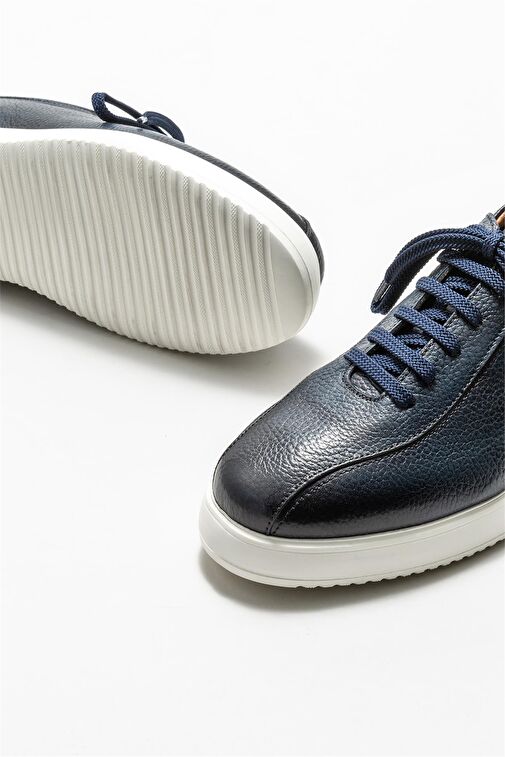 Lacivert Deri Erkek Günlük Ayakkabı - Görsel 4
