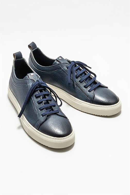 Lacivert Deri Erkek Günlük Ayakkabı - Görsel 3