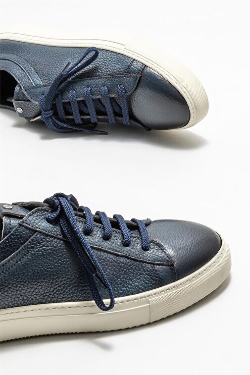Lacivert Deri Erkek Günlük Ayakkabı - Görsel 4