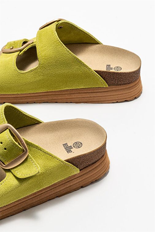 Bej Deri Kadın Terlik - Görsel 5