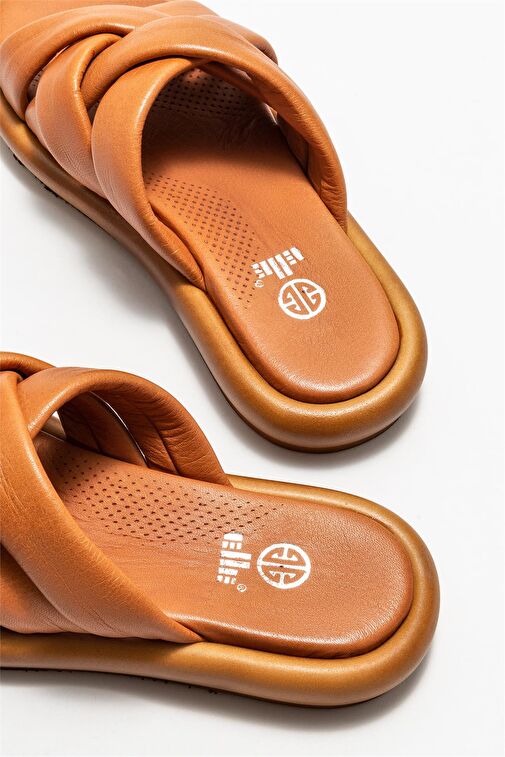 Kırmızı Deri Kadın Terlik - Görsel 5