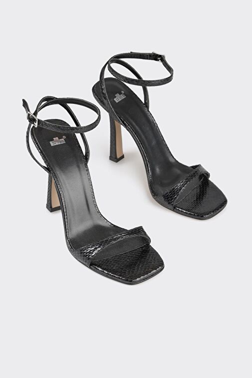 Siyah Kadın Topuklu Sandalet - Görsel 3