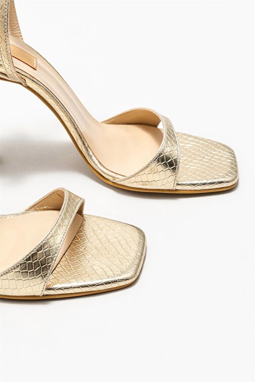 Gold Kadın Topuklu Sandalet - Görsel 4