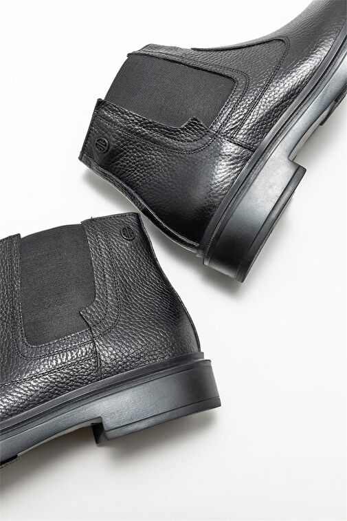 Siyah Deri Erkek Günlük Bot - Görsel 4