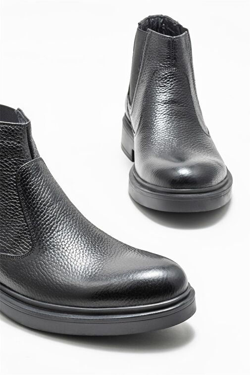 Siyah Deri Erkek Günlük Bot - Görsel 5