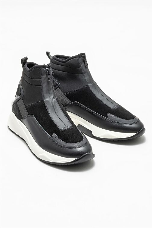 Siyah Deri Erkek Spor Bot - Görsel 3